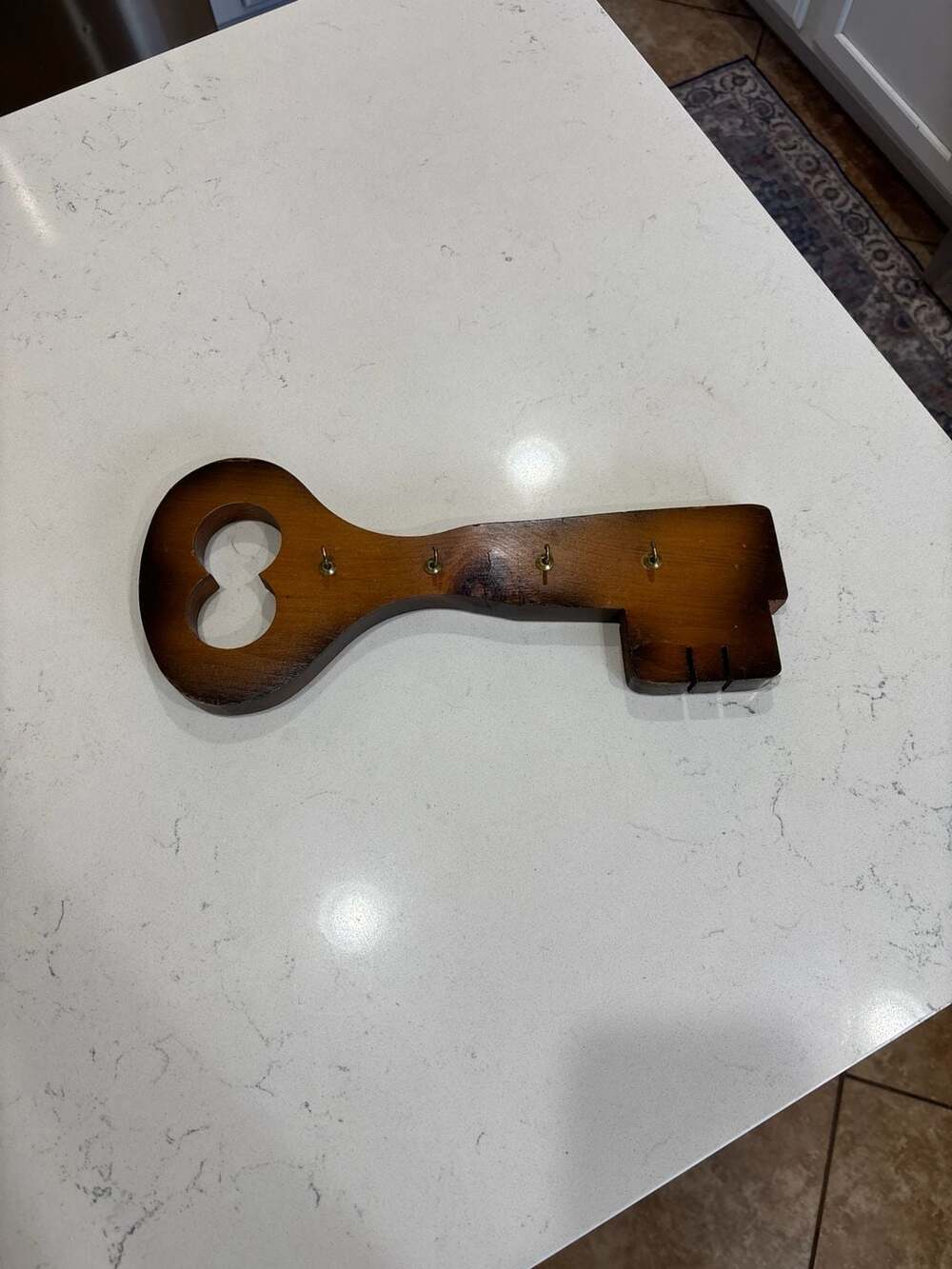 Vintage Manchester Wood Louise Thompson Handcrafted Vermont Skeleton Key Hook Ra